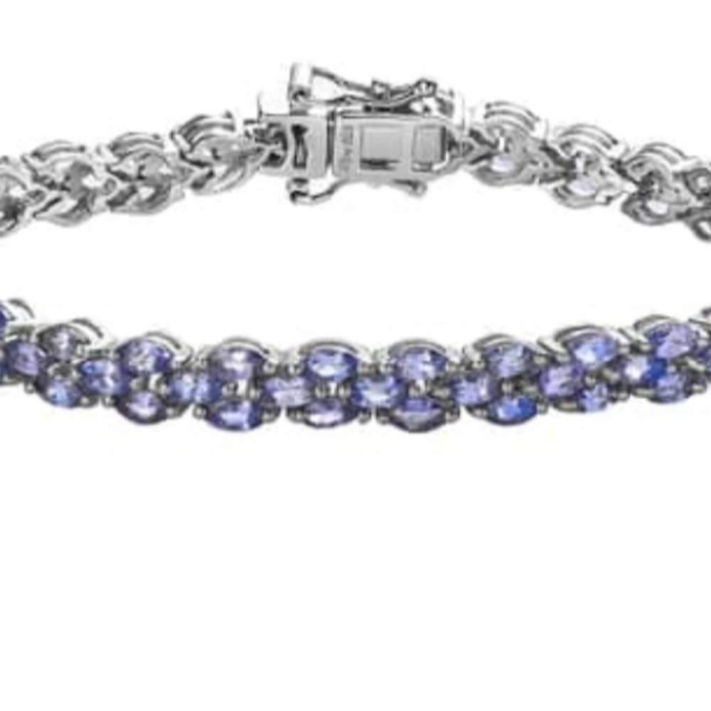 Genuine Tanzanite Tennis Bracelet in Sterling Silver New! ๐ - Picture 1 of 3